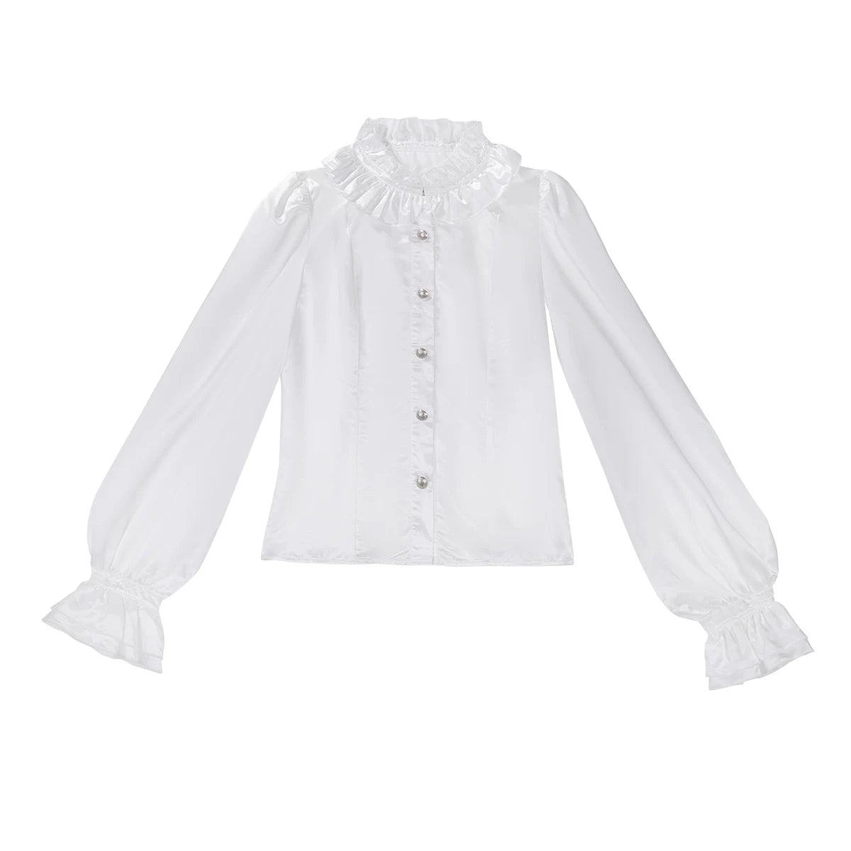Silver Covenant - White Ouji Lolita Embroidery Coat and Shorts Set with Cross Blouse Only S