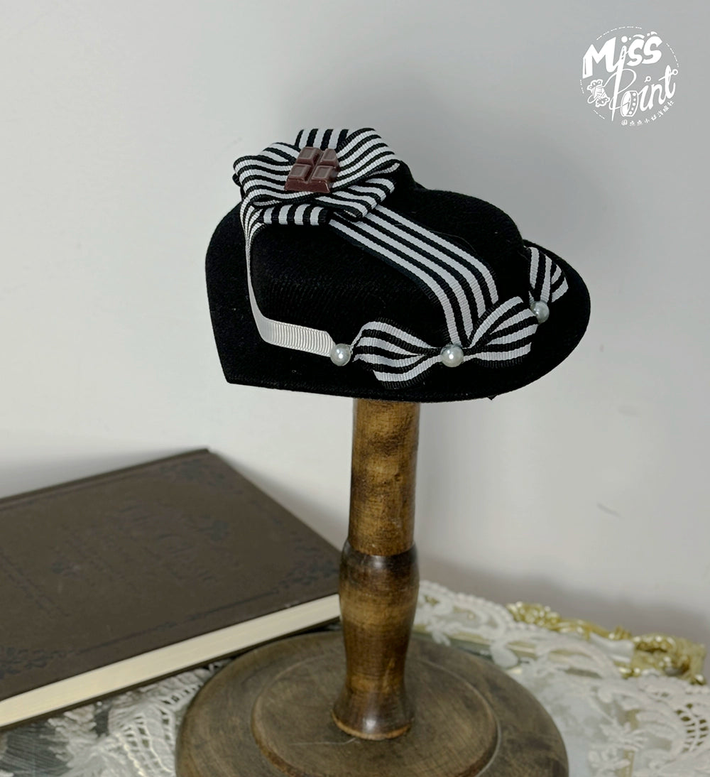 Miss Point - Classical Chocolate - Classic Lolita Accessory Bowler Hat BNT Beret Jabot 40816:677414