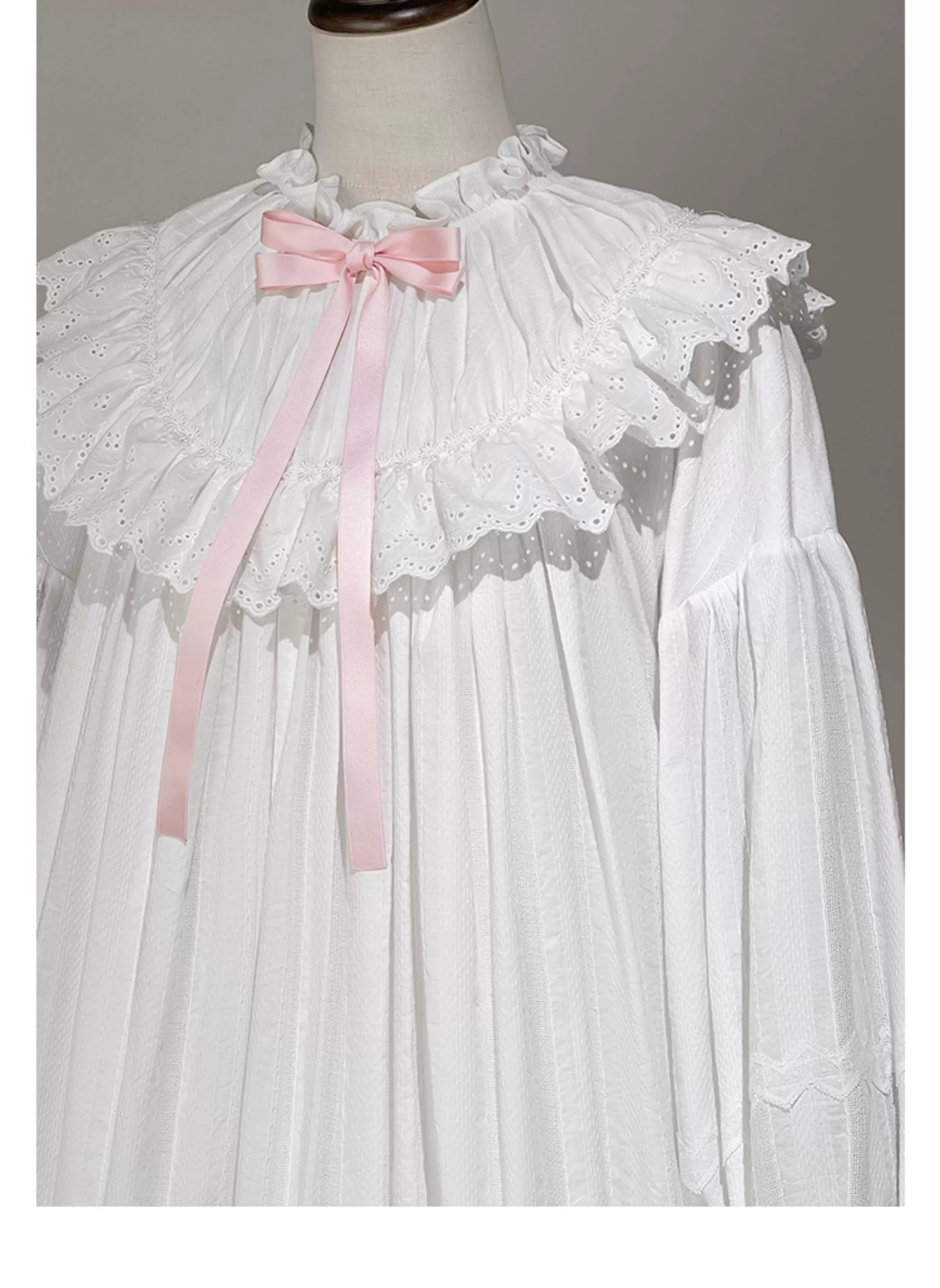 Lop-Eared Bunny Dream - Vintage Lolita Doll-like Nightdress, Ruffles & Bow