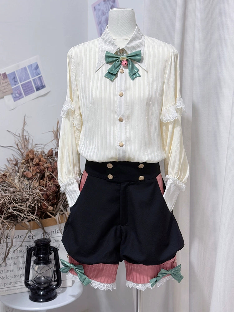 CastleToo - Candy Shop - Ouji Lolita Vest Outfit With Patchwork Design/Bow Details