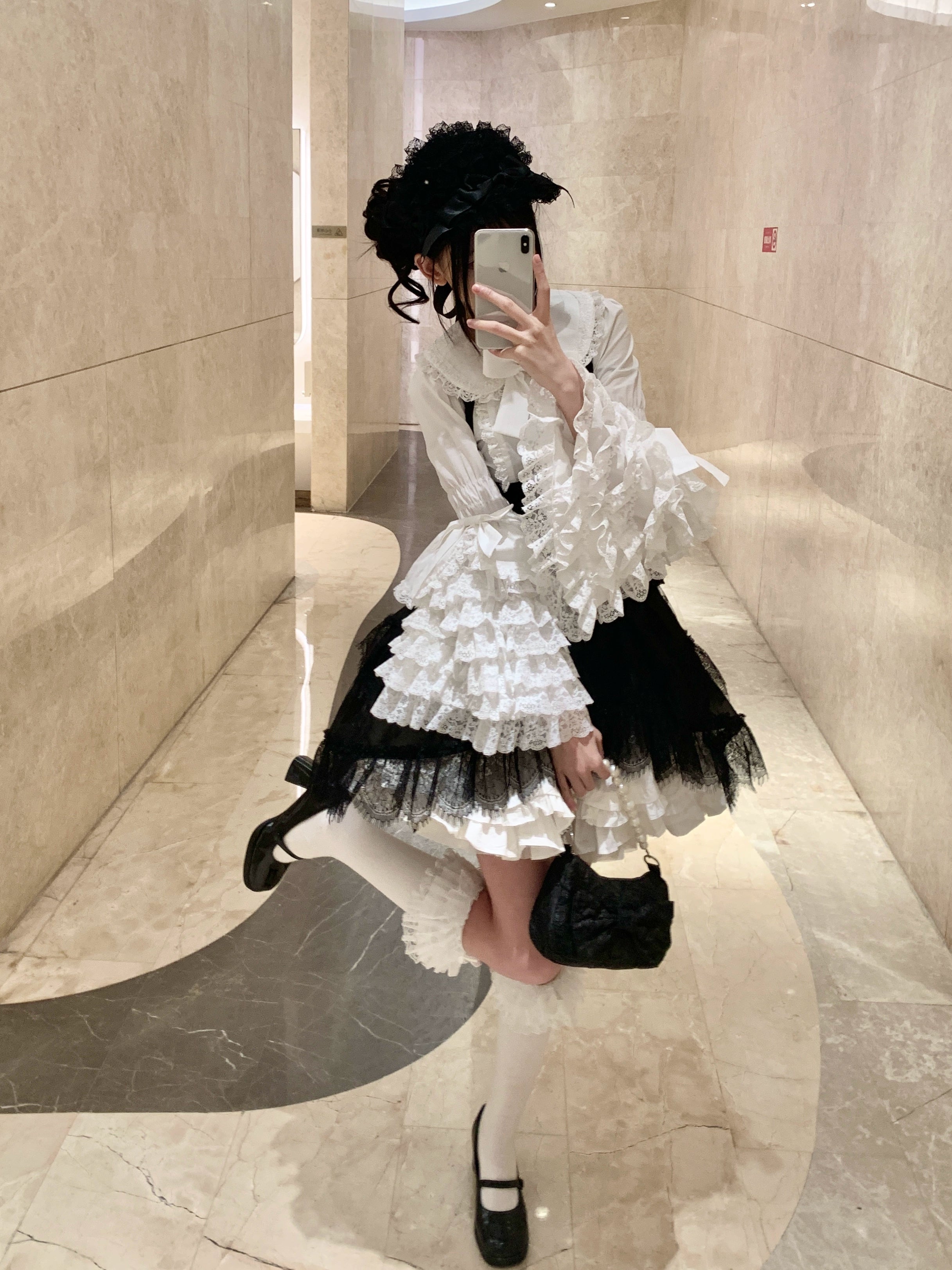 Mengfuzi - Cannelés - Elegant Lolita Cotton Blouse, Hime Sleeve 34840:465906