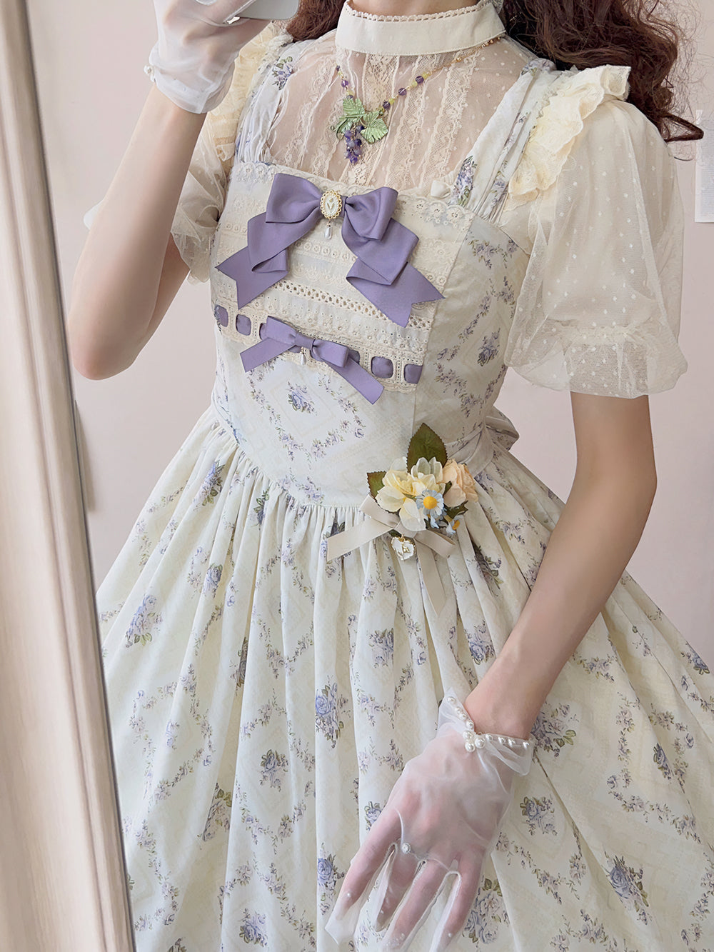 Miss Point~Customized Wood Rose 2.0 Elegant Vintage Jumper Dress 21392:302556