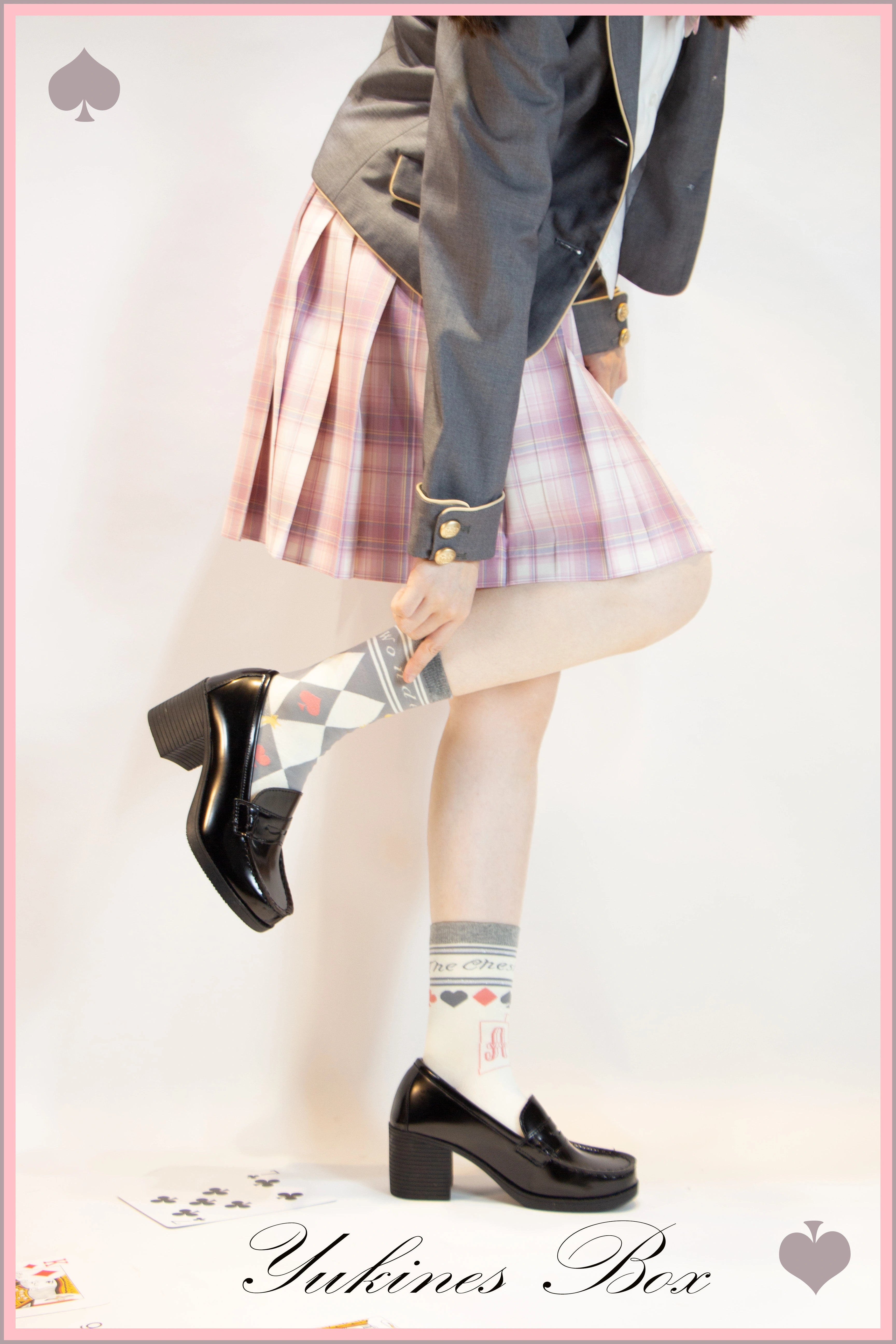 Yukines Box~Daily Lolita Cotton Asymmetric Print Socks 22174:324164
