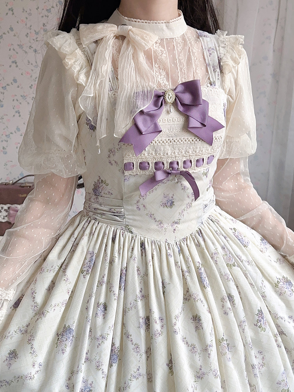 Miss Point~Customized Wood Rose 2.0 Elegant Vintage Jumper Dress 21392:302602