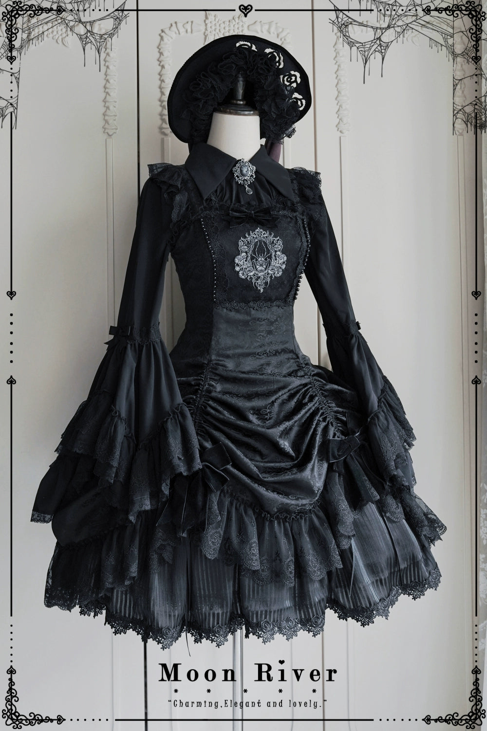 Moon River - Moonlit Spider - Gothic Lolita SK & JSK Dress Outfit Set