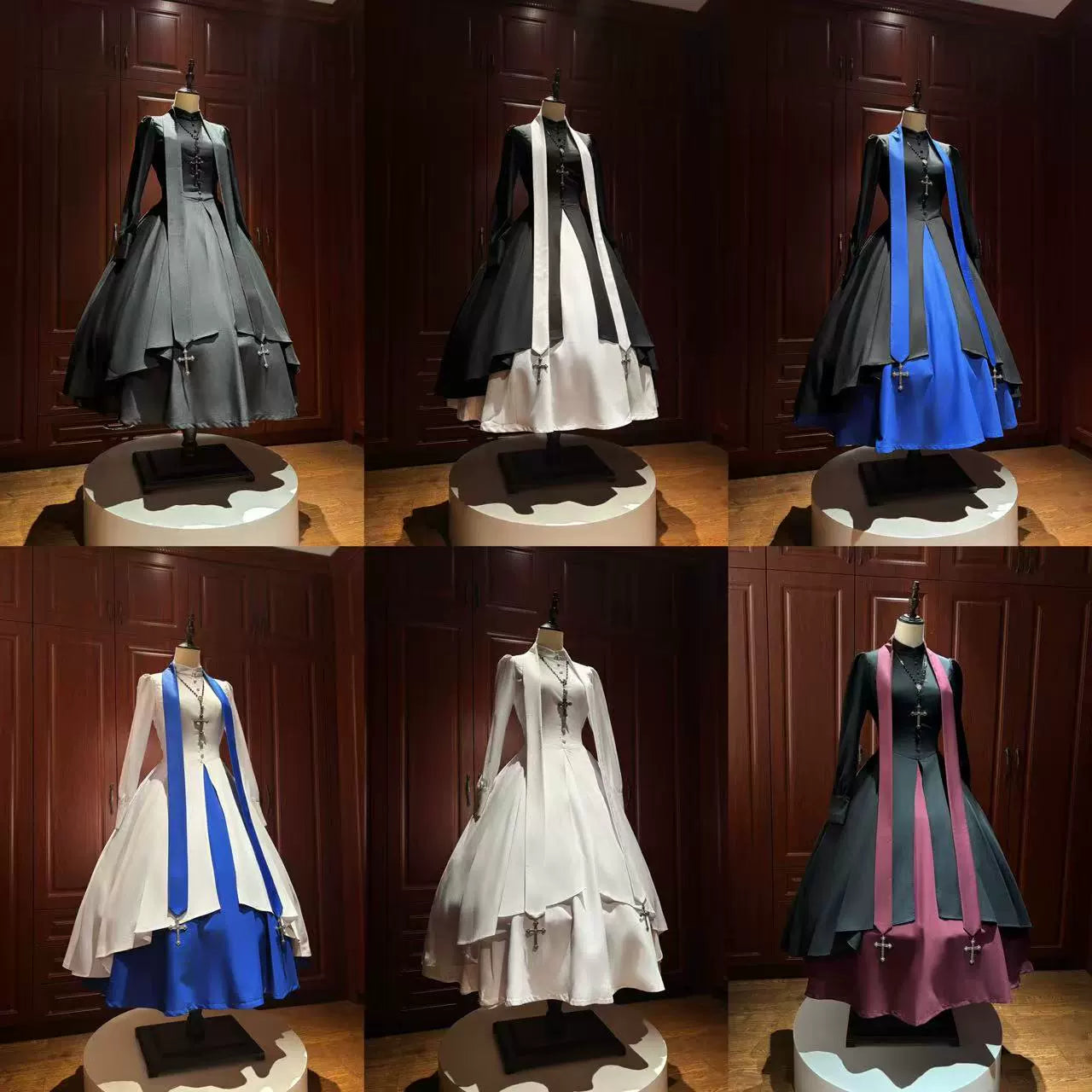LetterfromGod - Night Watchman - Gothic Lolita OP Dress, Open-Front Hem 43998:791564