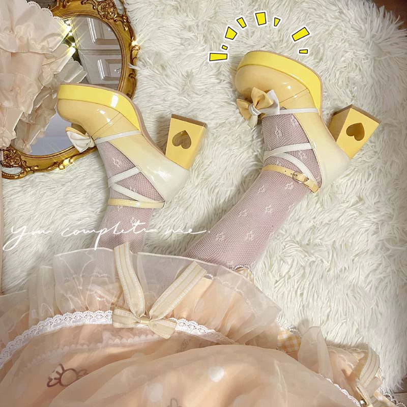 A Can of Cocoa - Heart Function - Sweet Lolita Shoes Gradient Color High Heels