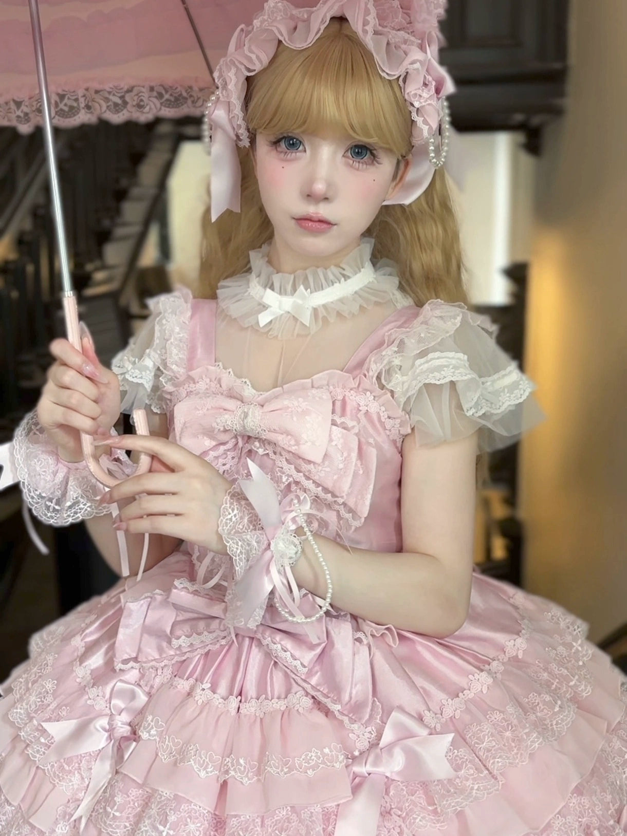 Cocoa Sweetheart - Love Descends - Wedding Lolita Jumper Dress, White Blouse