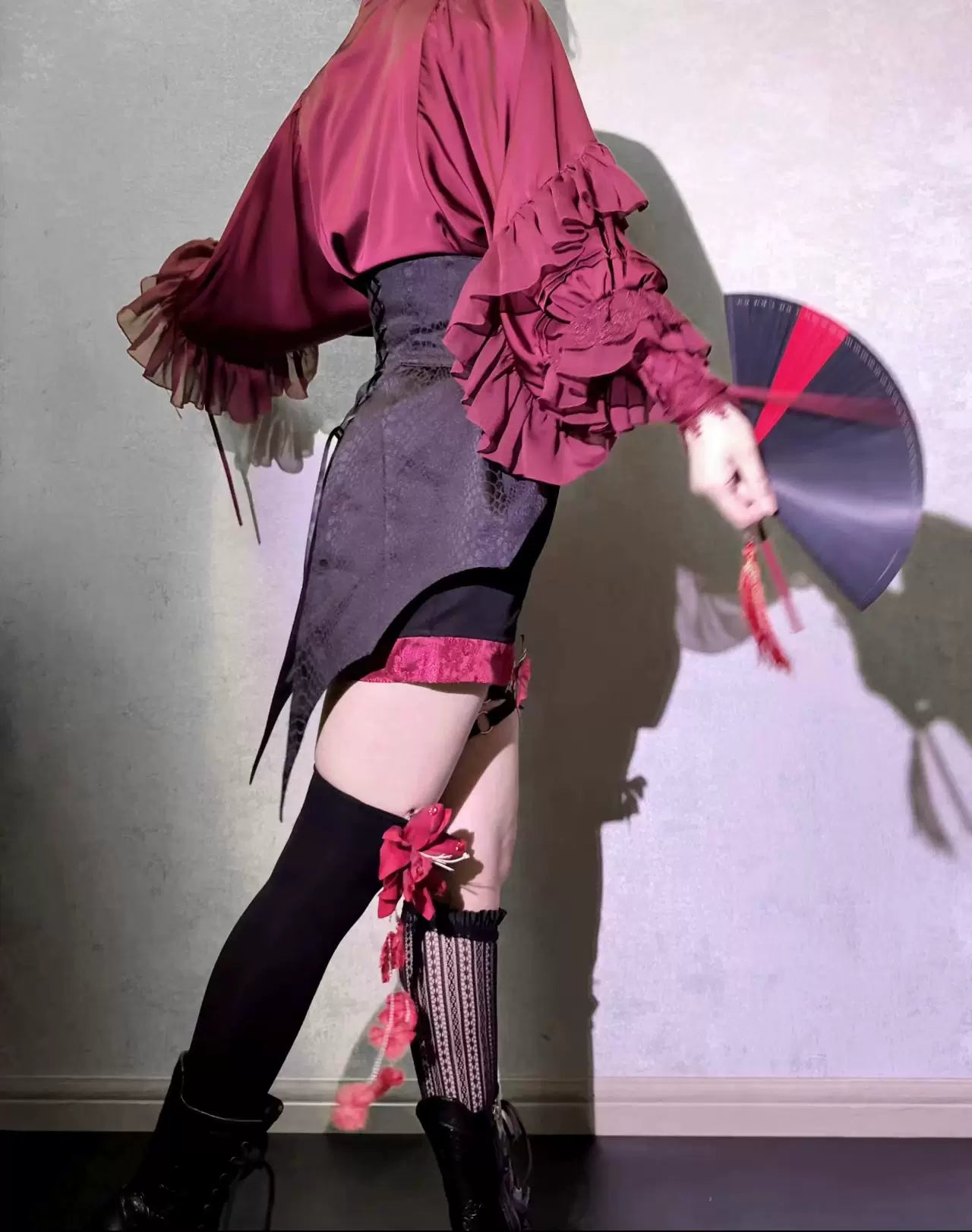 Blue Moon Bone Erosion - Gothic Lolita Waist Cincher, Bat Wing Hem 44453:809579