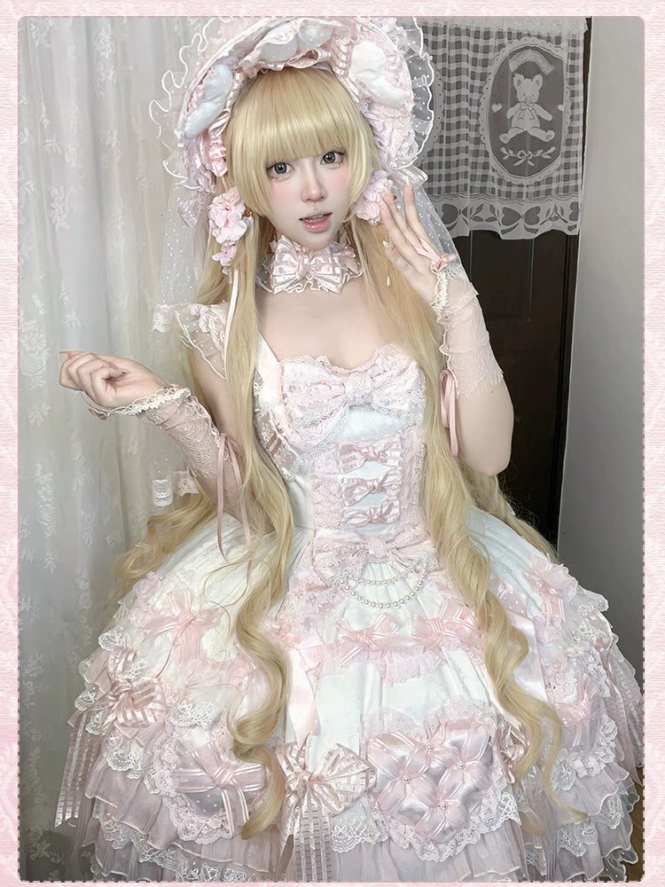 Shuang Sheng Xiao Xiong - Heart of Love - Sweet Lolita Wedding JSK, Bow Details 44306:803194