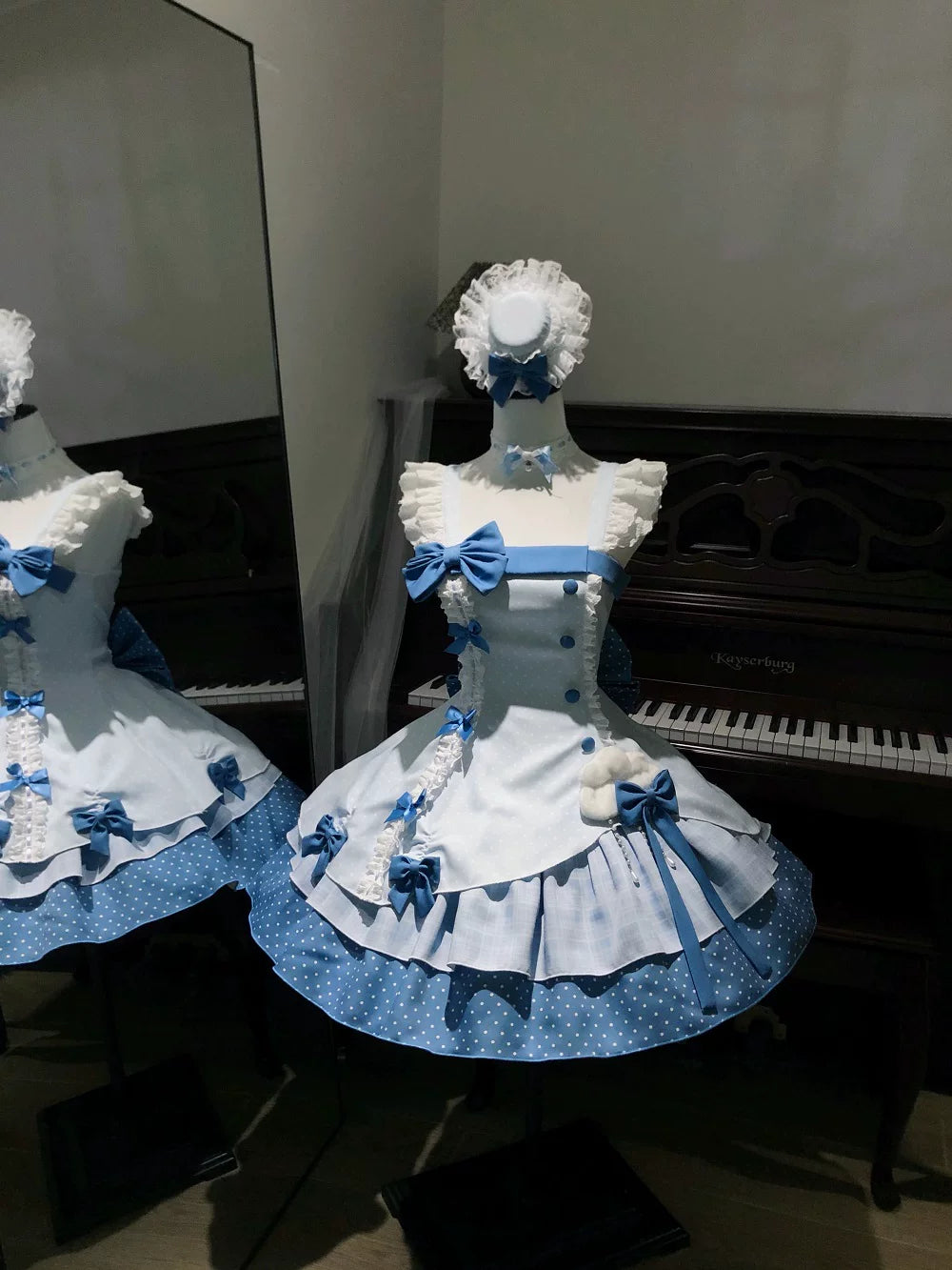 Glass Bottle - Sweet Lolita JSK Dress Set, Polka Dot & Bow Details 45792:862858