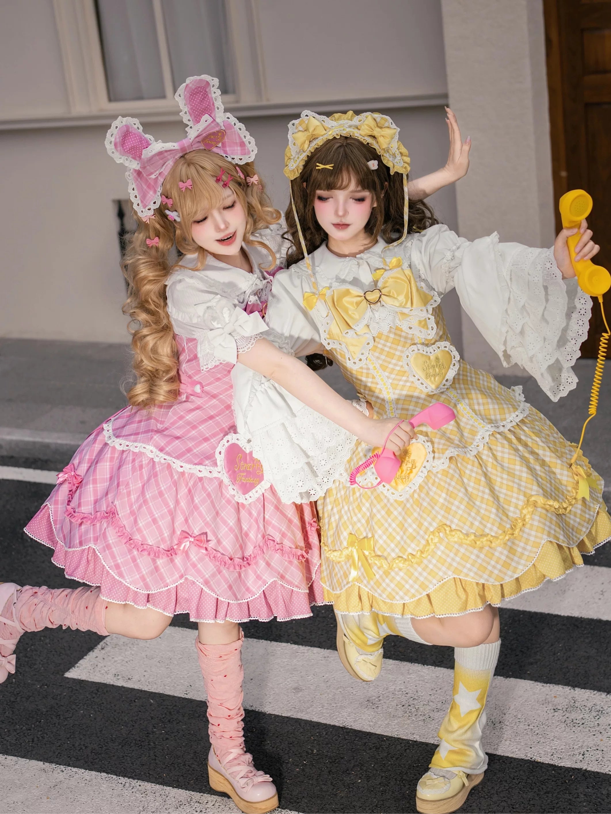 Shibuya Honey - Plus Size Sweet Lolita Plaid OP & JSK Dress 45210:840358