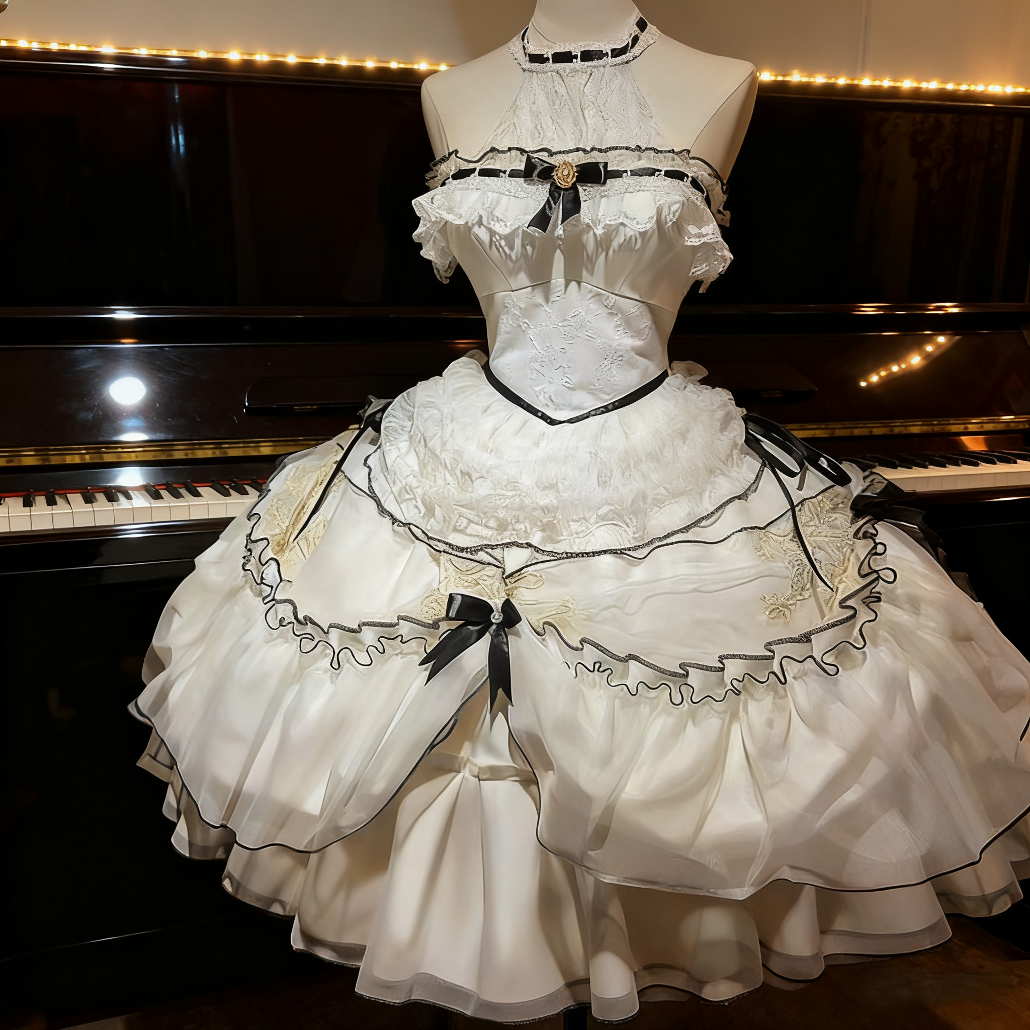 Daydream Whisper - Layered Poem - Wedding Sweet Plus Size Lolita JSK Dress Set (2XL 3XL 4XL L M S XL) 44159:797490