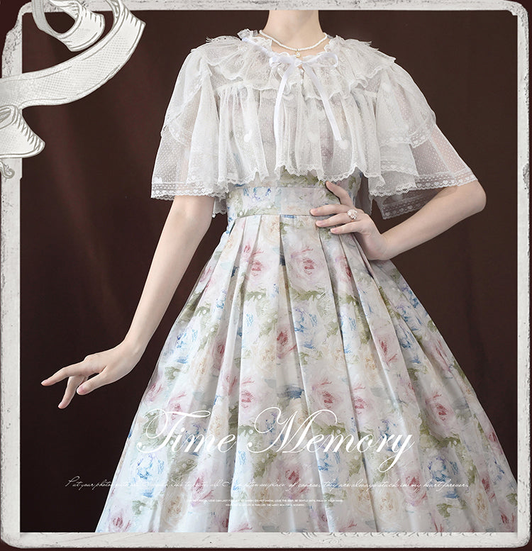 (BFM)Time Memory~Sweetheart Curtain~Sweet Lolita Shawl Short Sleeve Lace Cardigan 34594:462876