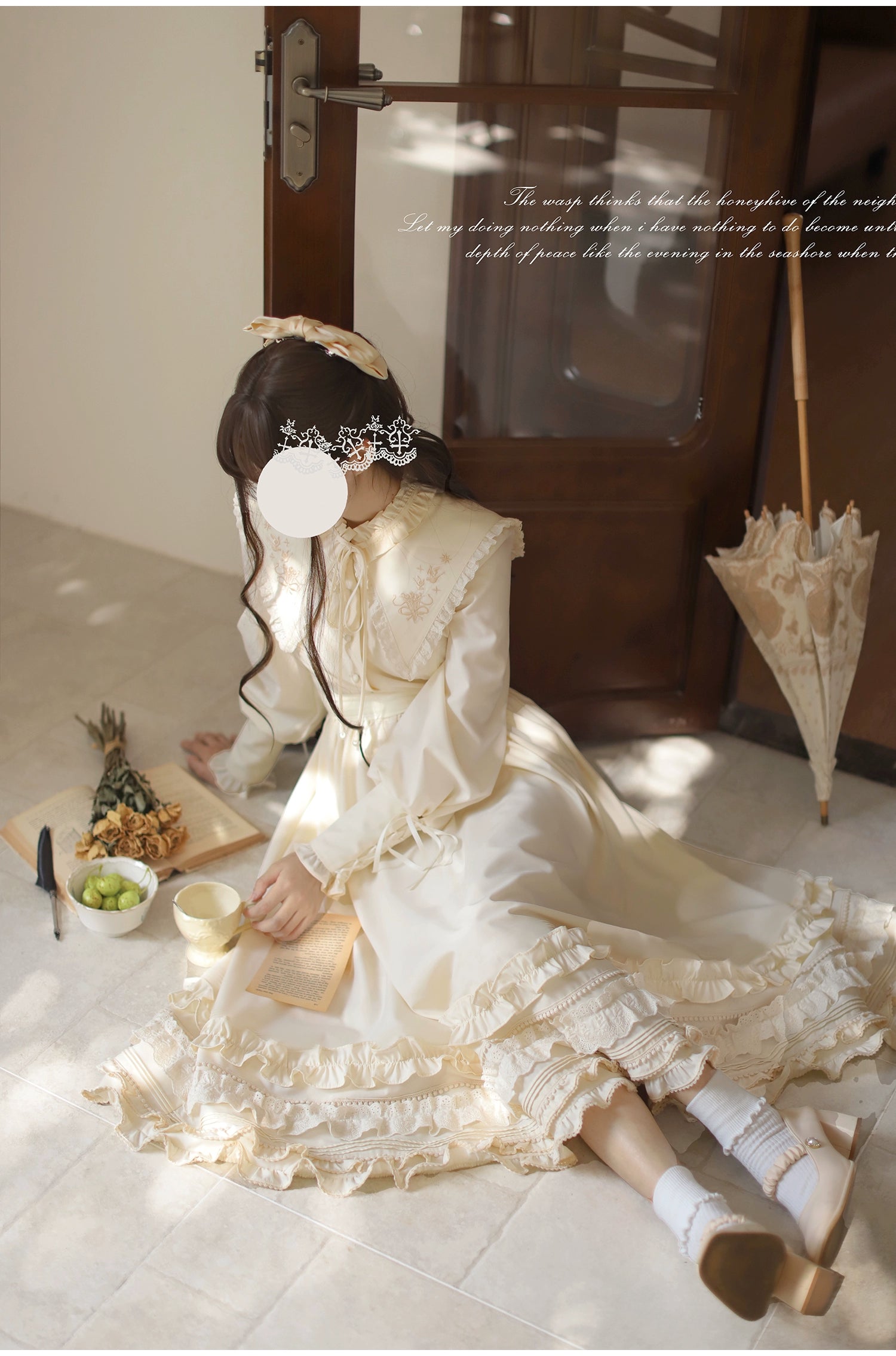 HuTaoMuJK - Wind Kiss Tulip - Classic Lolita OP Elegant Lolita Cardigan