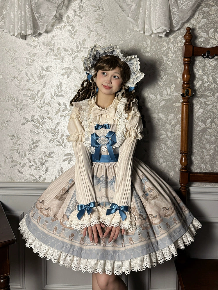 Alice Girl - Sea Salt Fairytale - Sweet Lolita Detachable Sleeves XS Blue detachable sleeves only