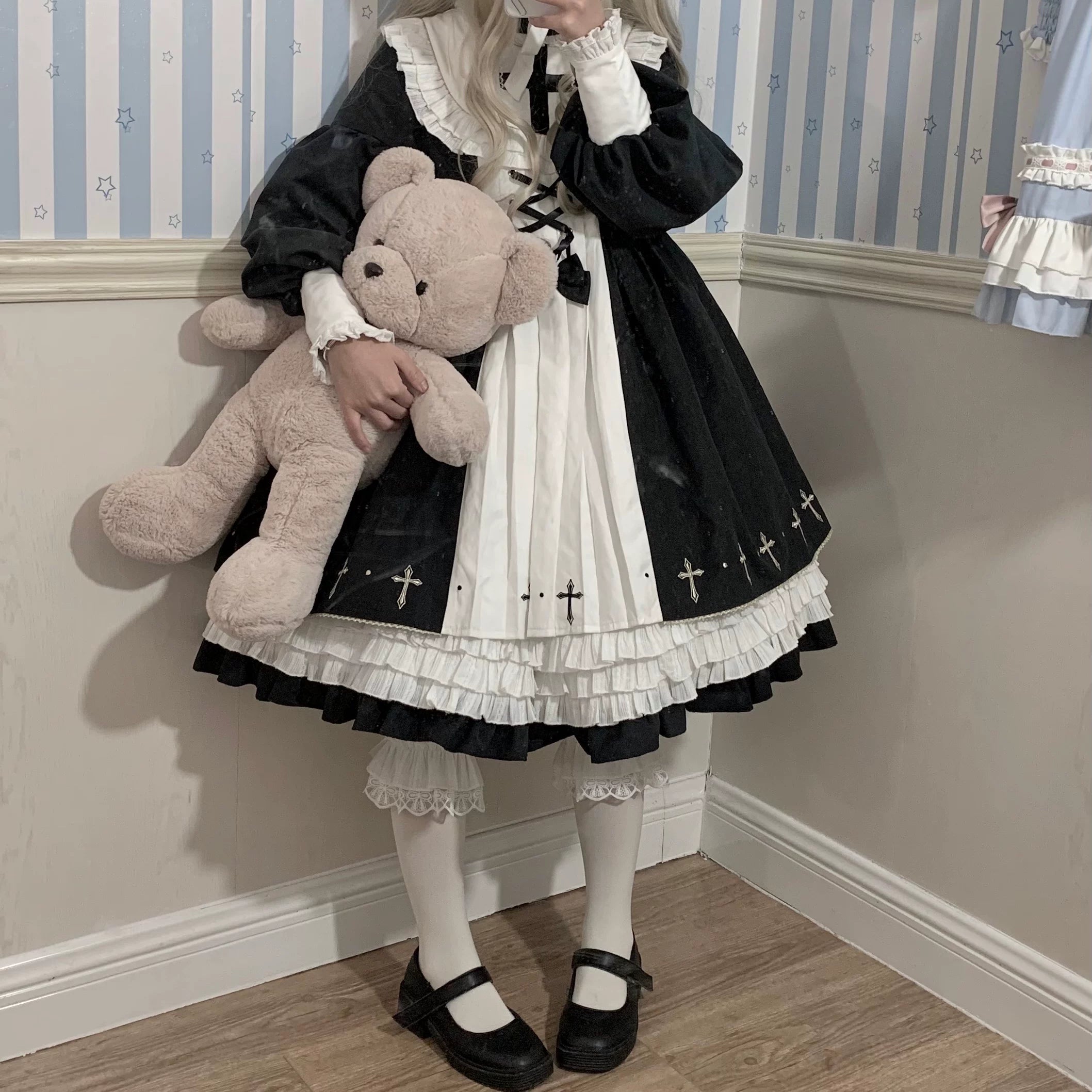 Sweet Lolita Jacquard Cotton Bloomers, Accordion Pleats