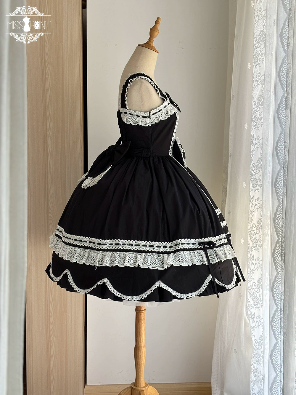 Vintage Petal Rabbit - Cotton Old School Lolita JSK Dress With Petal-Shaped Hem 43136:769648