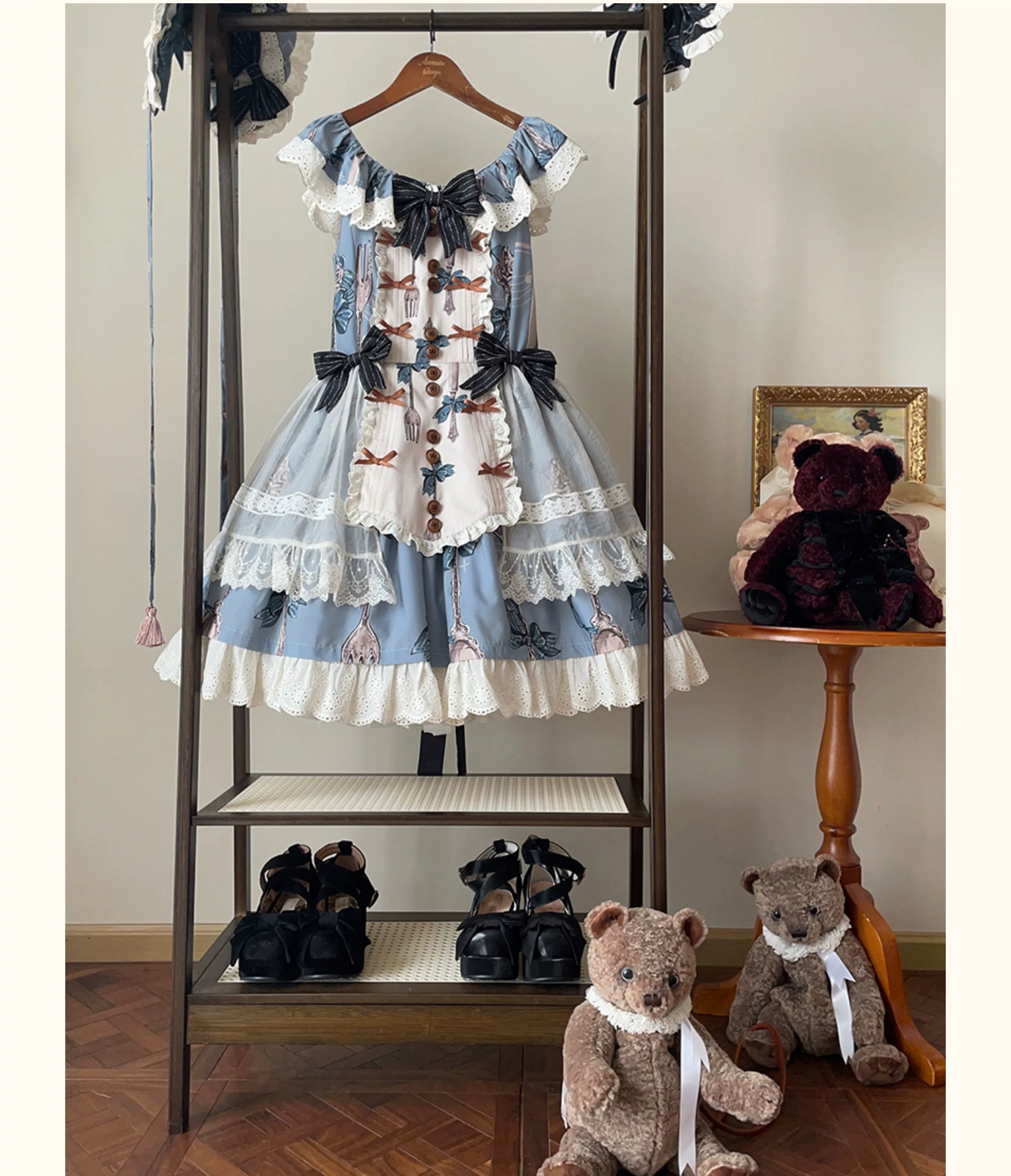 Witch's Banquet - Printed Doll-like Sweet Lolita OP, Apron-like Front 44634:816907