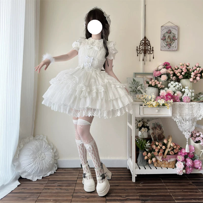 Love of Rebirth - Sweet Lolita JSK Dress, Tiered Hem 44864:826796