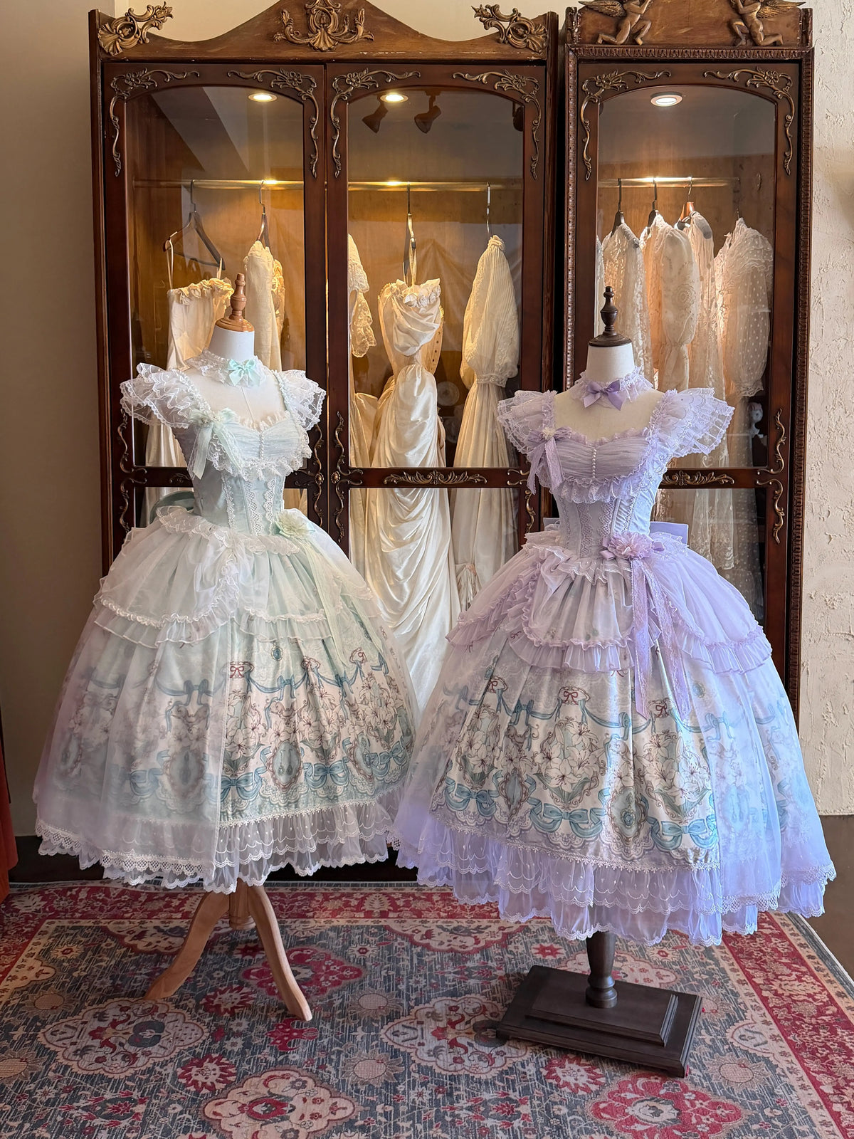 Lily Narrative - Classic Lolita JSK Dress Set, Lily Floral Print 46095:874890