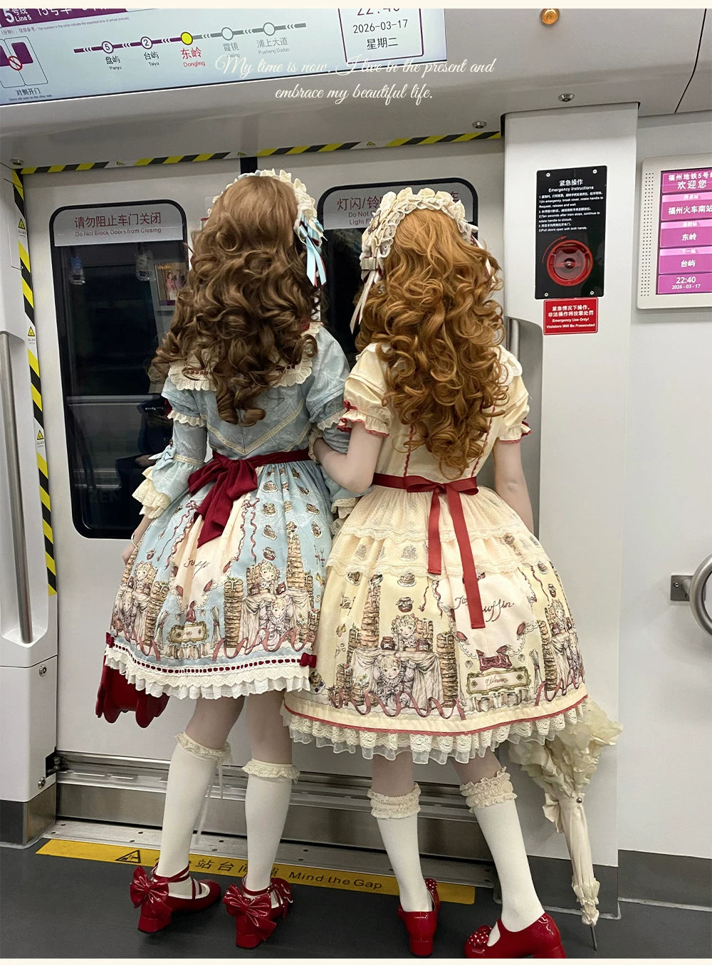 Pancake Postman - Kawaii Lolita Printed OP & Salopette Dress, Lace & Bows