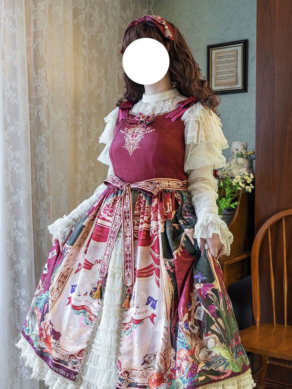 Miss Point~Kaleidoscope~Classical Lolita Shirt Dot Gauze Detachable Puff Sleeve Blouse Customized 35392:488898