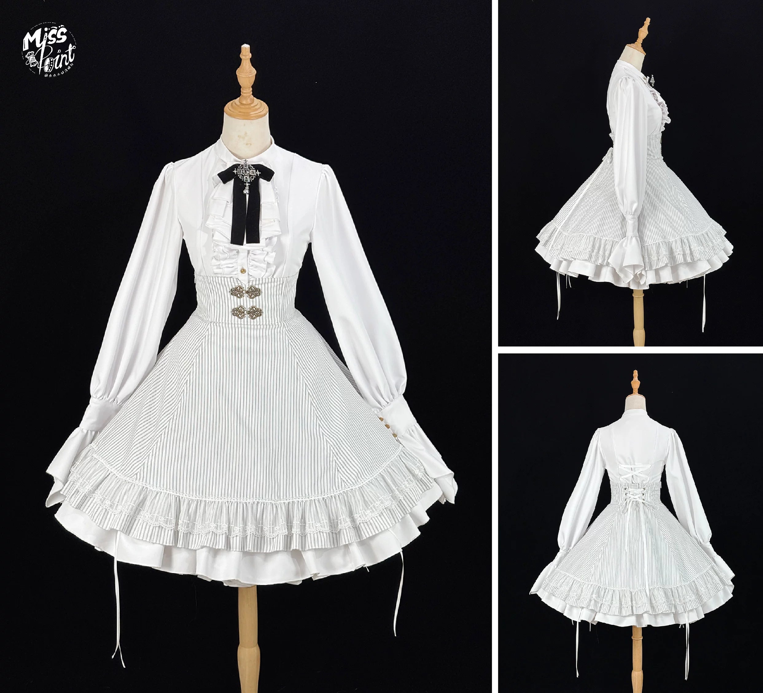 Perint Manor - Gothic Lolita Striped Dress, Tailor-made 44410:808319