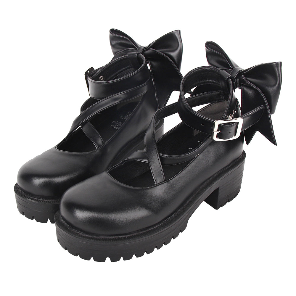 Angelic Imprint - Punk Lolita Black Platform Shoes