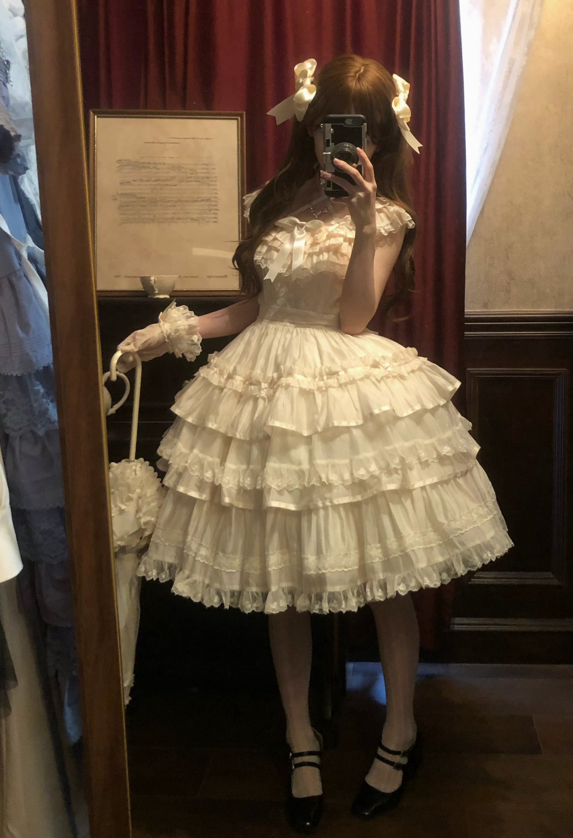 The Seventh Doll - Summer Evening Banquet - Sweet Lolita JSK with Tiered Ruffle Design and Hat 42722:750934