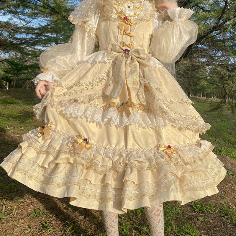 Puppet Night - Elegant Lolita Flounce Hemline Princess Dress Multicolors