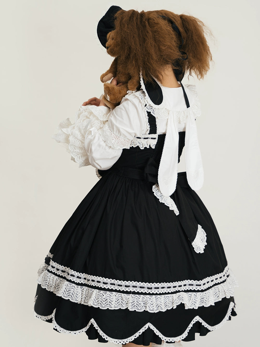 Vintage Petal Rabbit - Cotton Old School Lolita JSK Dress With Petal-Shaped Hem 43136:769588
