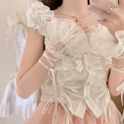 Sugar Girl~Sweet Lolita Cuffs Ballet Lace Breathable Straps Sleeves   