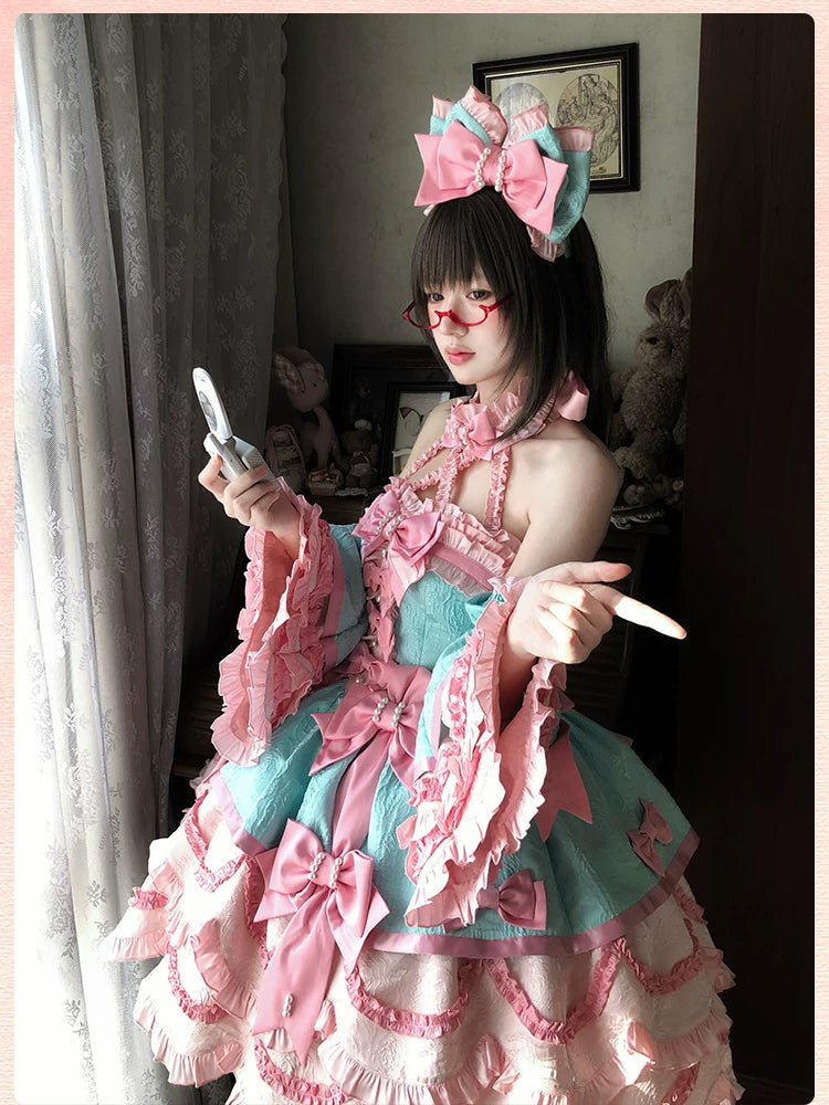 Sweetheart Petal - Sweet Lolita Petal Hem JSK Dress, Halter Neckline 44733:820704