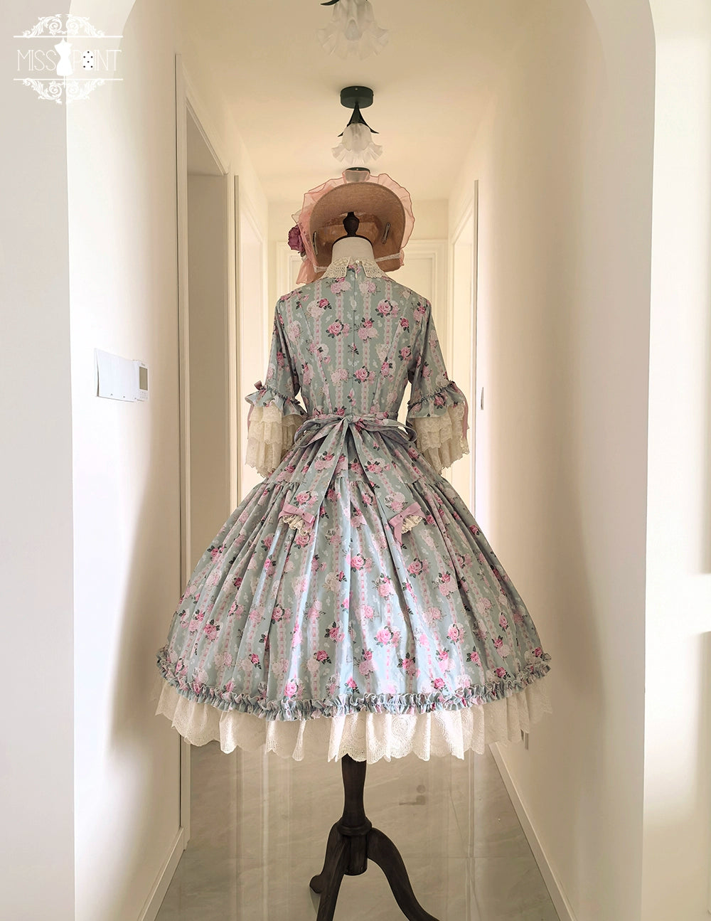 Miss Point~Lilyka Garden~Classic Lolita OP Dress Set Elegant Floral Wall Princess Sleeve 38832:606440