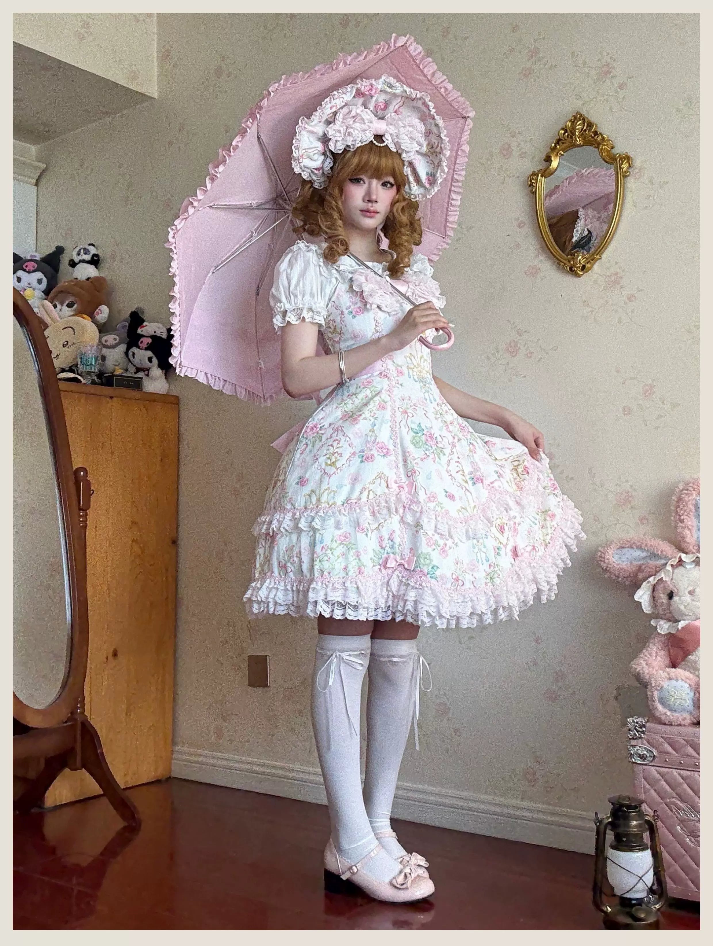 Old School Lolita Peter Pan Collar Blouse with Lace 45504:851240