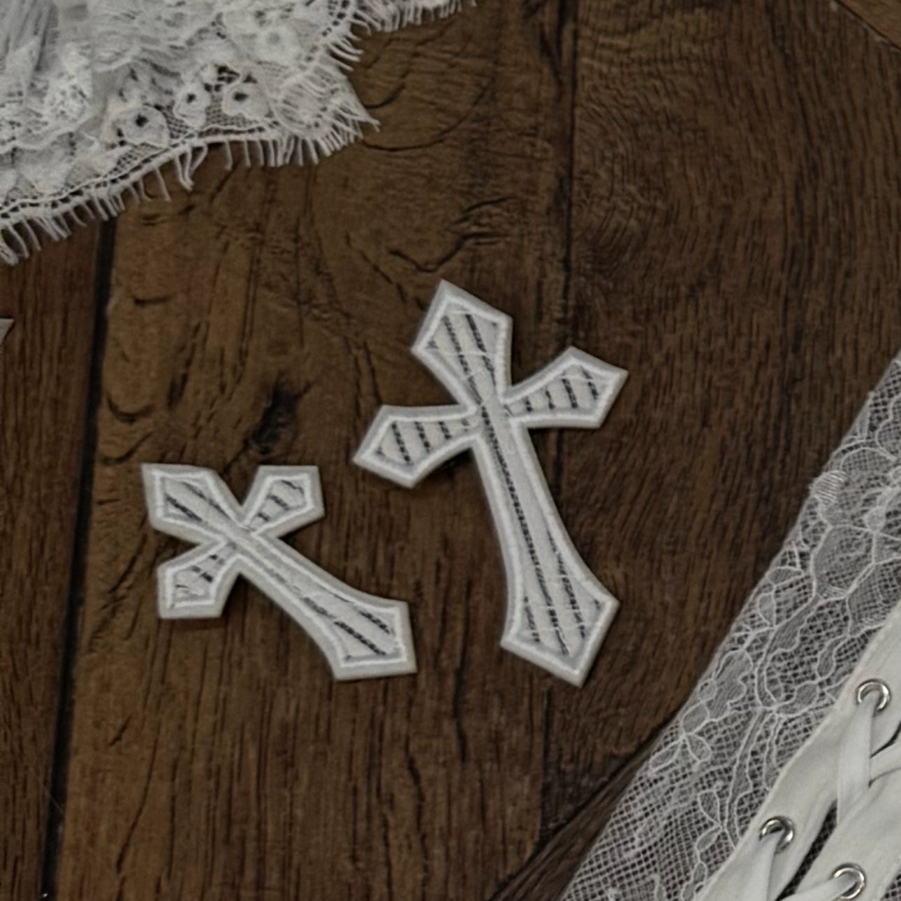 Susin Lolita - Striped Cross - Gothic Coordinated Lolita Set, Adjustable Blouse & Skirt (L M S XL) 43331:773967