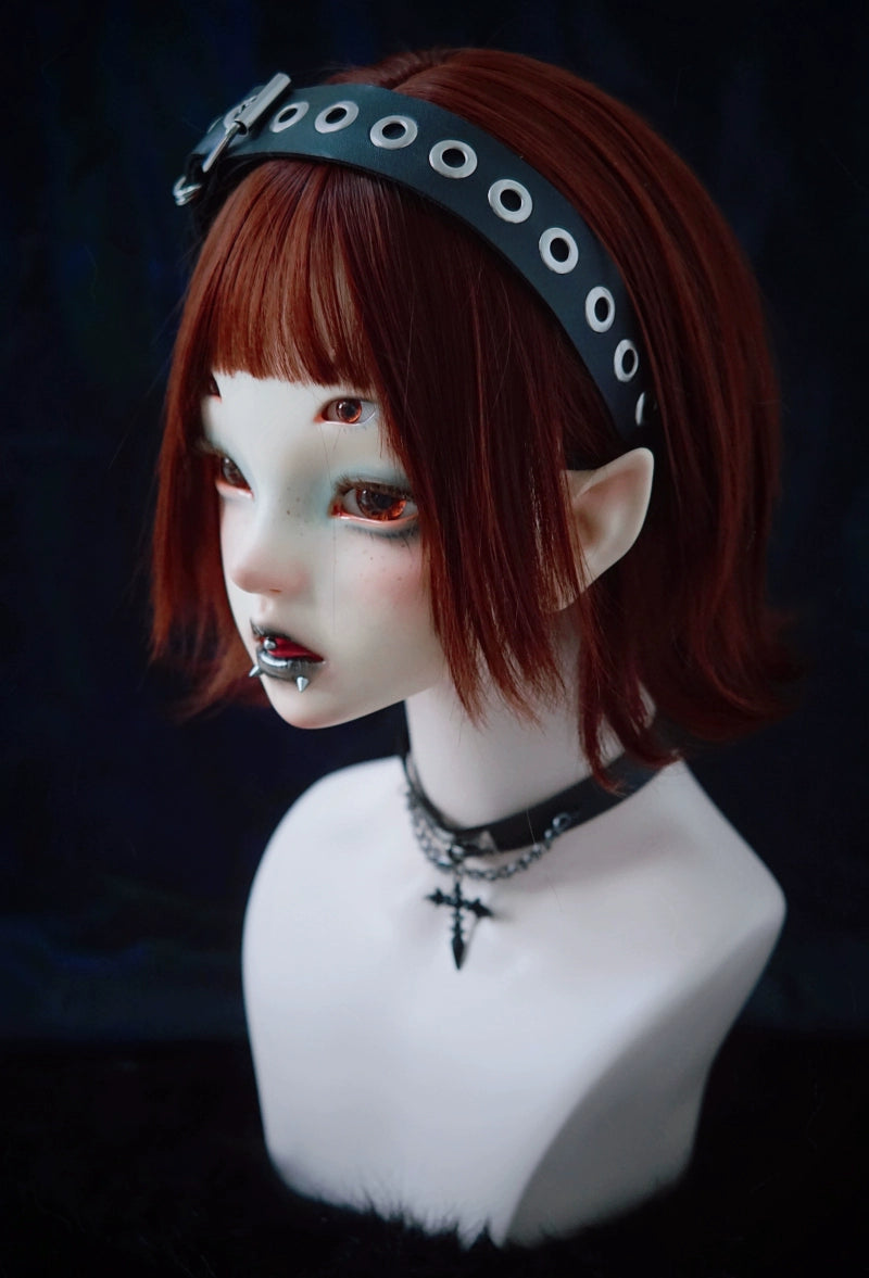Strange Sugar~Gothic Lolita KC Faux Leather Punk Lolita Hair Accessories 36648:533428