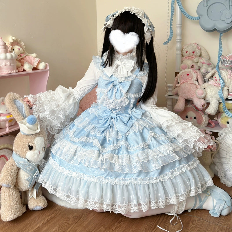 Hanguliang - Love and Heart Palpitations - Wedding Lolita JSK, Bridal Lolita Dress