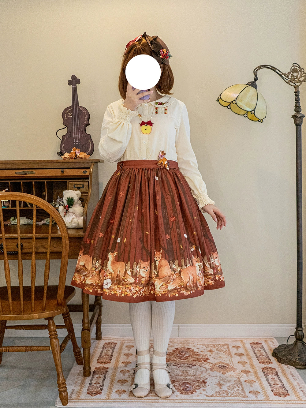 Miss Point - Fat Fox in the Forest - Elegant Lolita Skirt Detachable Chest Guard SK
