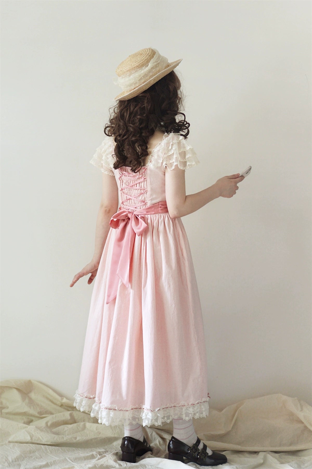 Uncle's Workshop - Fluttering Cherry Spring Strings - Cotton Sweet Lolita JSK Dress 42196:776725