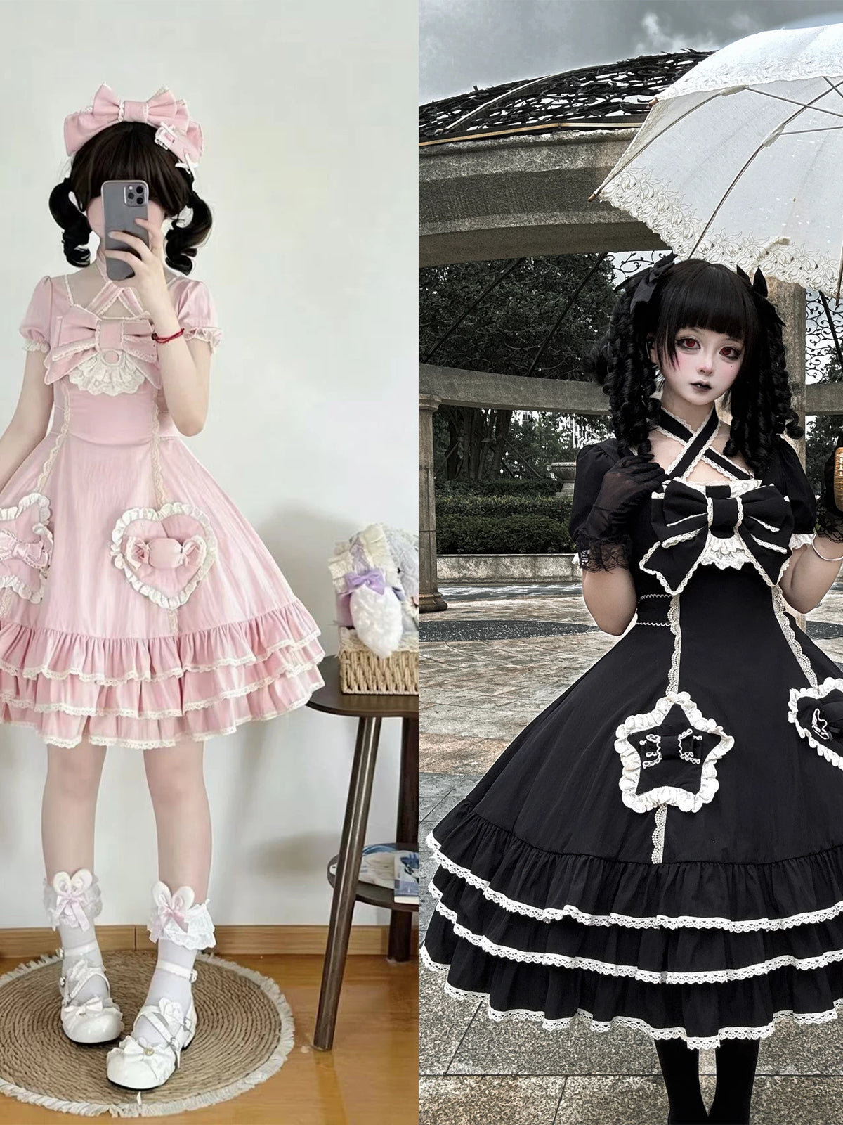Muse Fufu - Plus Size Sweet Lolita OP Dress, Heart Appliques 45977:870209