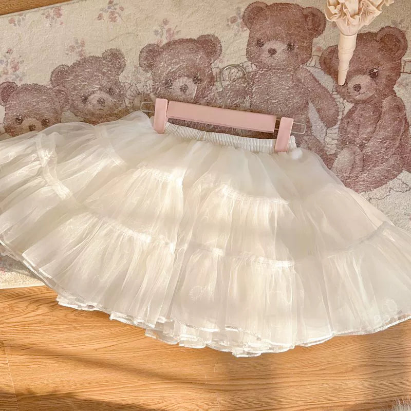Hanguliang - Daily Lolita Petticoat 35CM White Short Soft Yarn Pannier for Summer