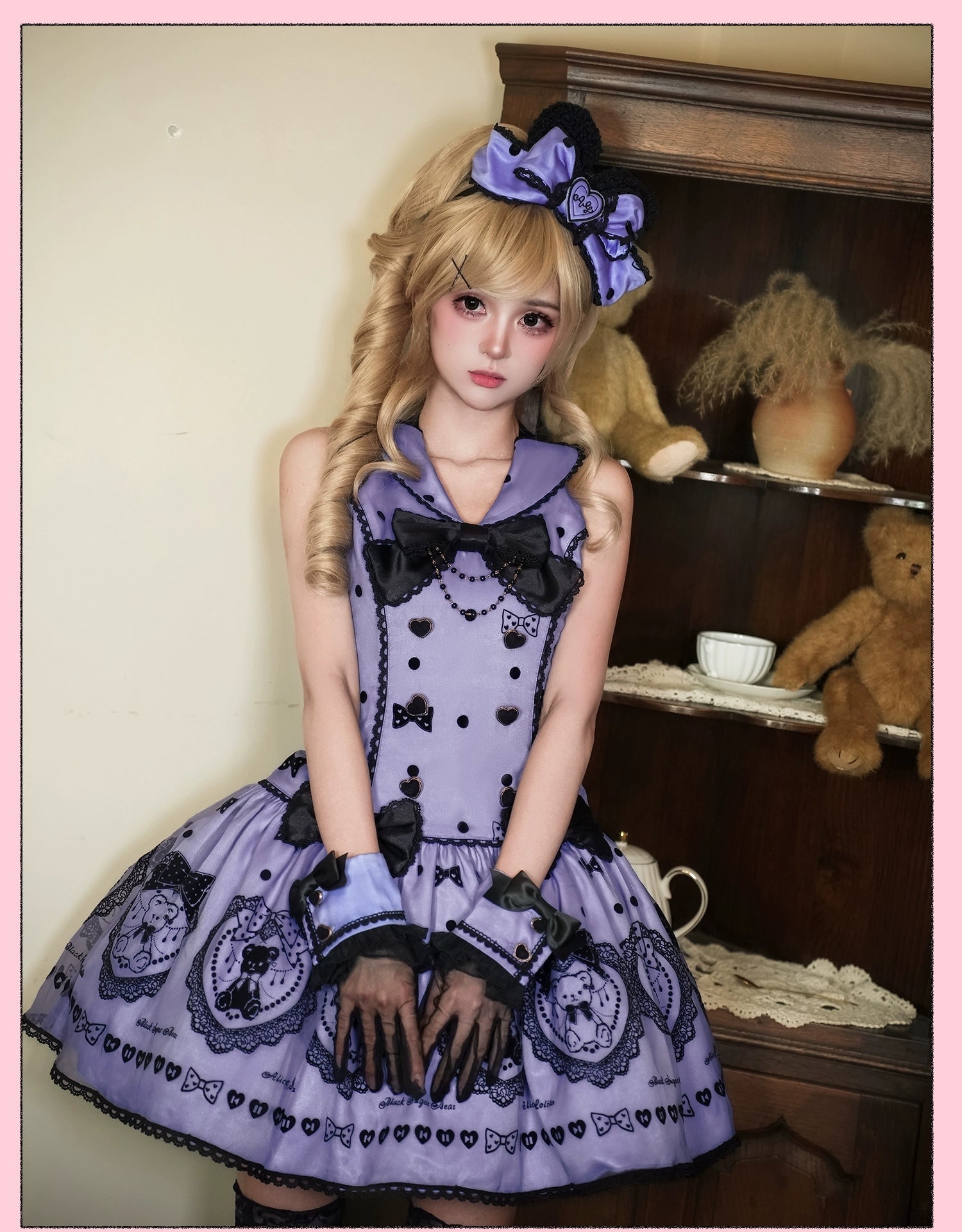 Alice Girl - Brown Sugar Bear - Printed Sweet Lolita Dress, Multiple Styles 43697:783239