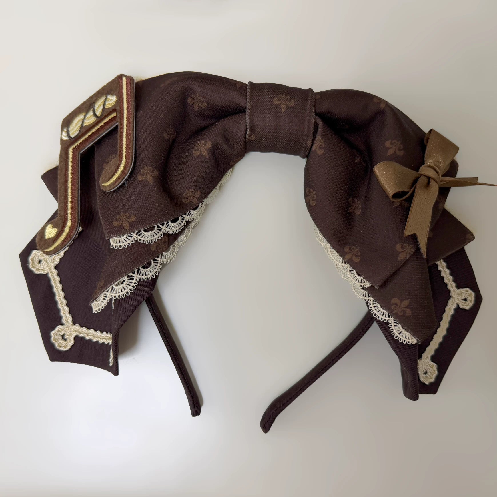 Cream Bear - Print Kawaii Lolita Fake Two-Piece OP, A-lined JSK Dress 44502:811639