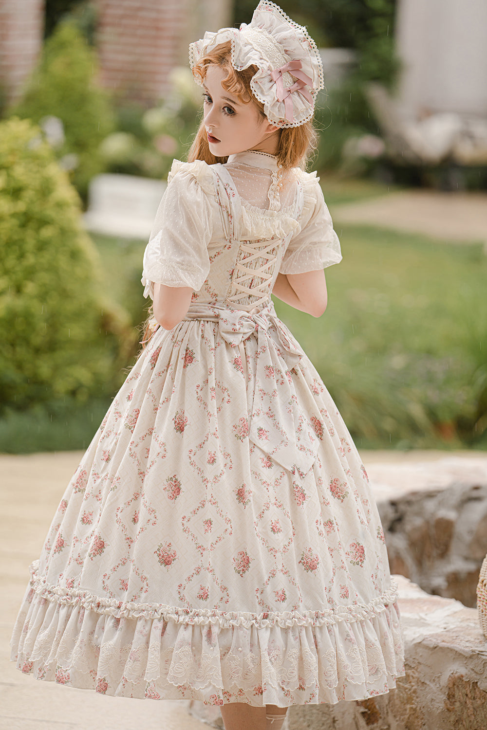 Miss Point~Customized Wood Rose 2.0 Elegant Vintage Jumper Dress 21392:302524