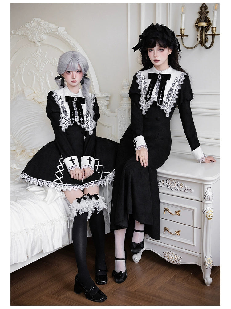 With PUJI - Rose Doll - Gothic Lolita Short OP, Mermaid Dress 44301:803492
