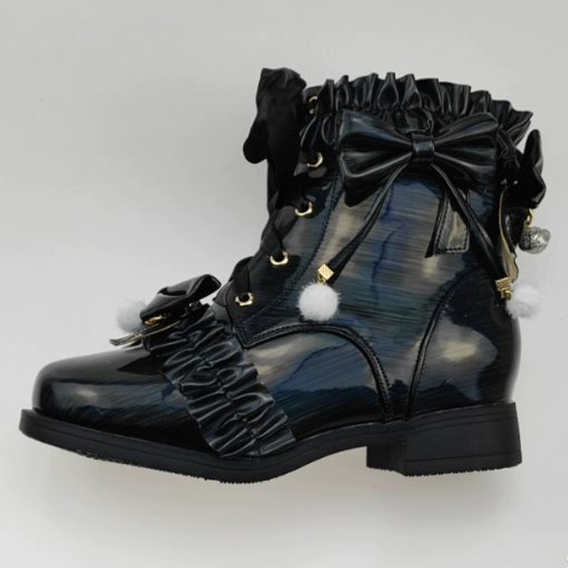 Fairy Godmother~Enthusiastic Ideation~Elegant Lolita Shoes Fleeced Short Martin Boots 32686:409584