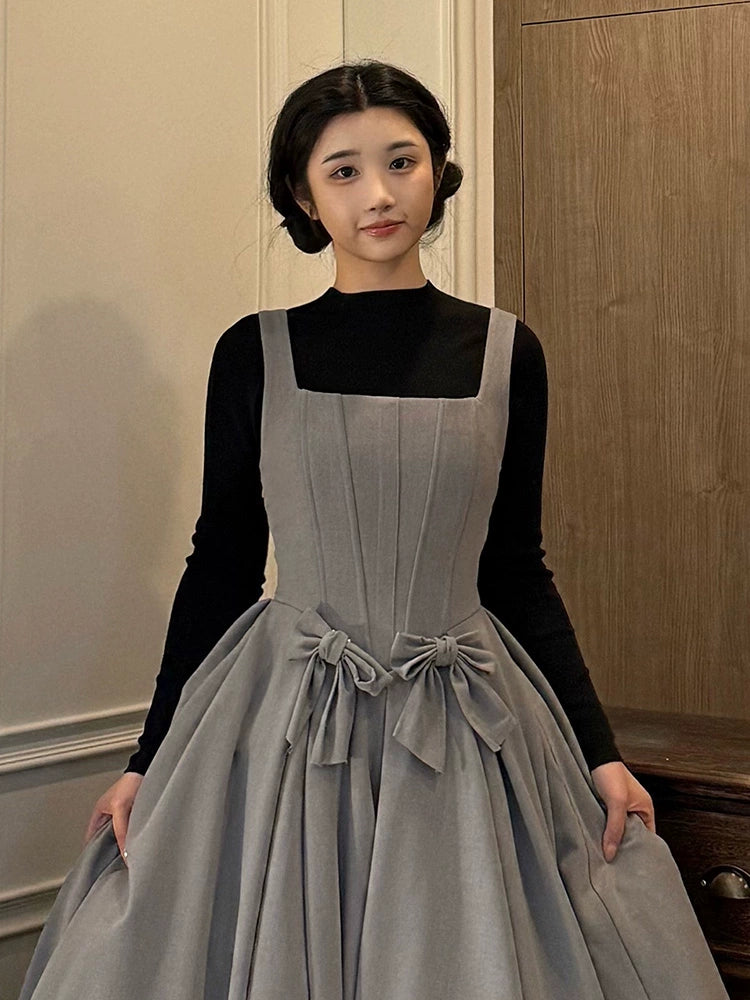 Sweet Wood - Classic Lolita Sweater Wool Lolita Inner wear High-neckline black sweater only M