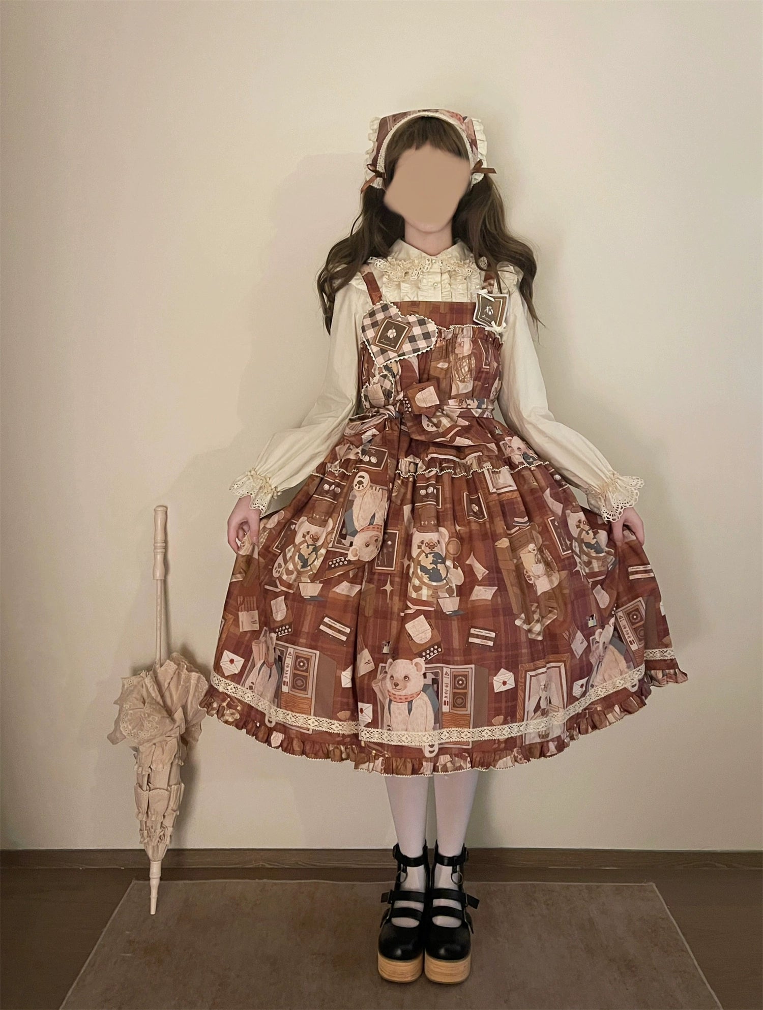 Babyblue~Gretel Bear~Vintage Lolita Dress Teddy Bear Prints Dress 33574:430480